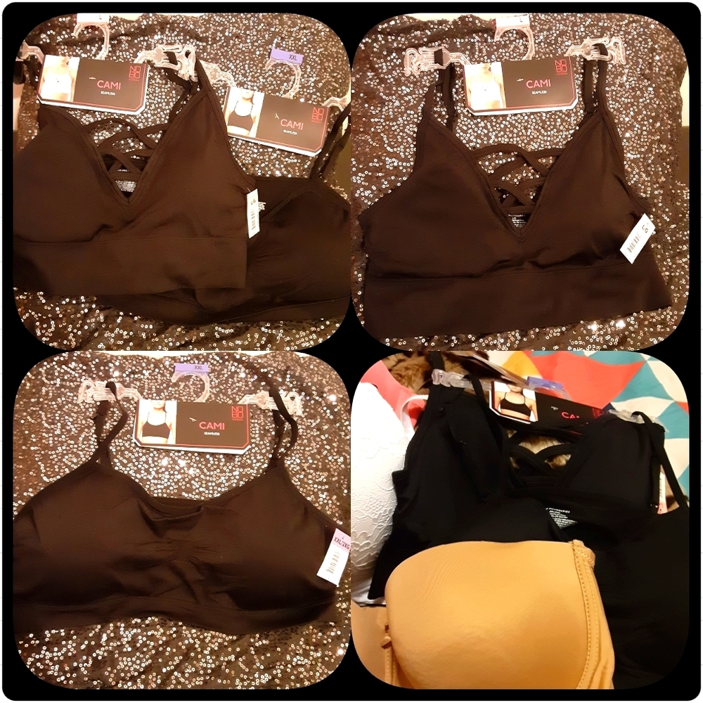 "Sheroes" Black Seamless Cami Bra